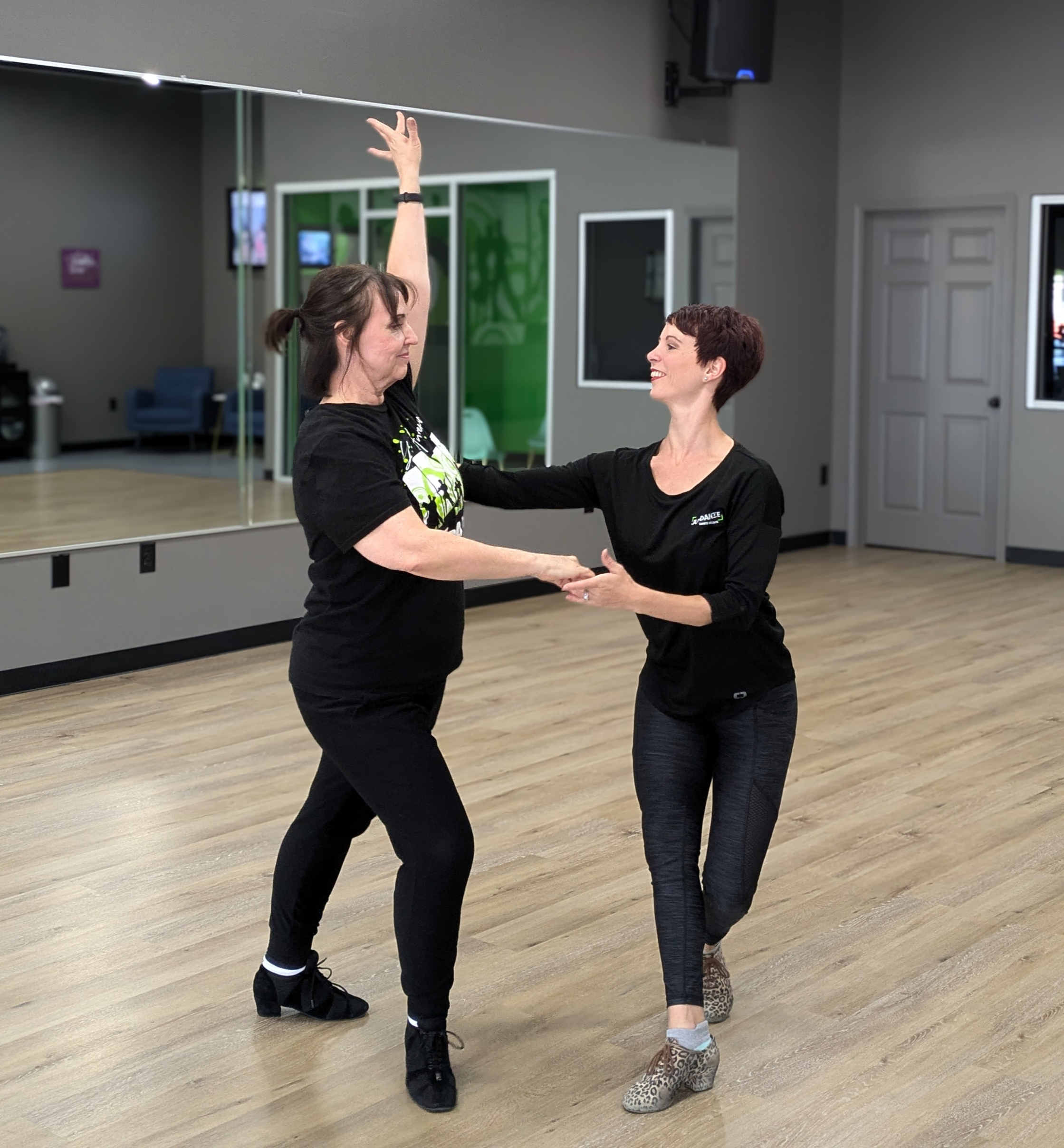 A student taking a private dance lesson with a Just Danze instructor